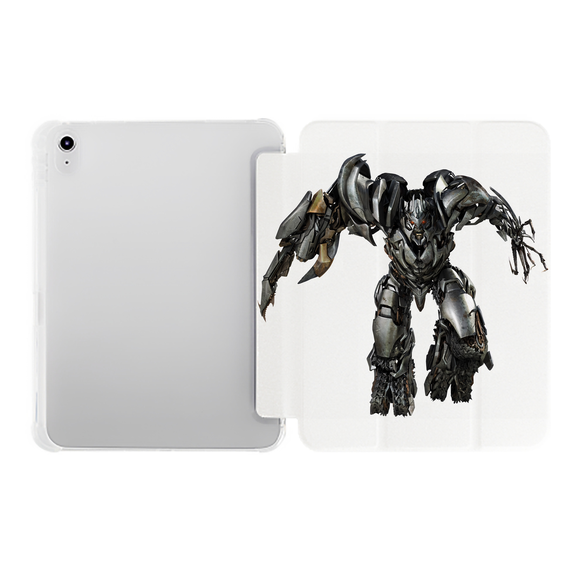 （画像用） Transformers トランスフォーマー IPad ケース ペン収納付き 三つ折りスタンド PUレザー×シリコン 対応機種9.5/10.5/10.9インチ